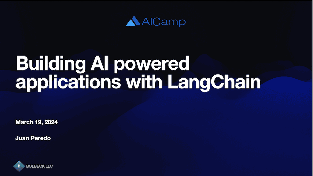 Building AI powered applications with LangChain