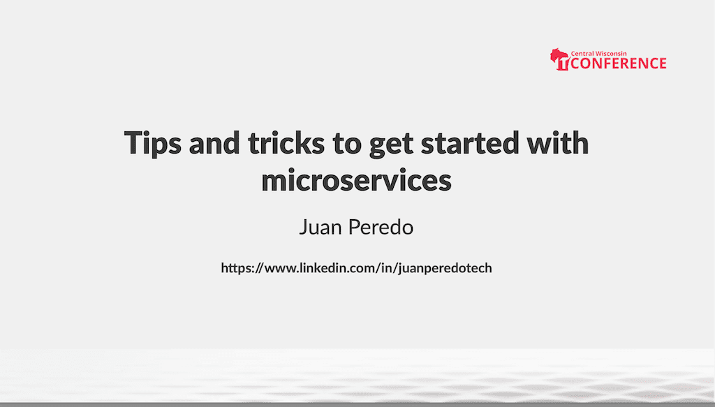 Slides for the tips and tricks to get started with microservices talk